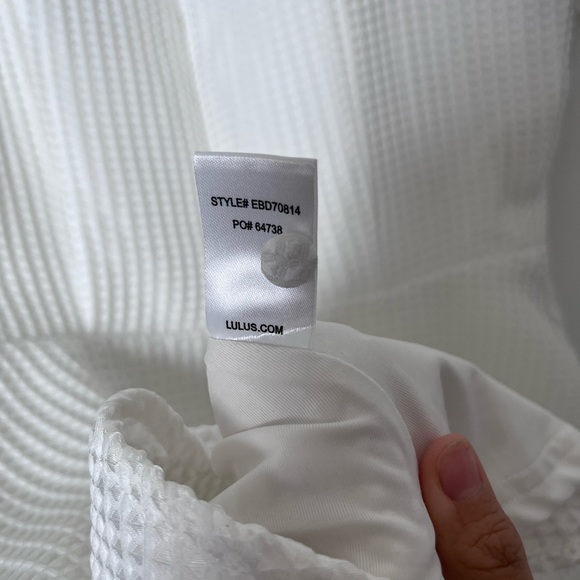 Lulus Cute Crush White Puff Sleeve Mini Skater Dress Small - Picture 6 of 10